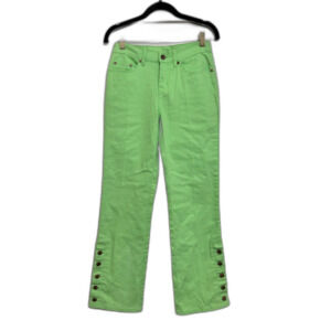 Lime Neon Green Cotton Straight Leg Jeans - Size 2
